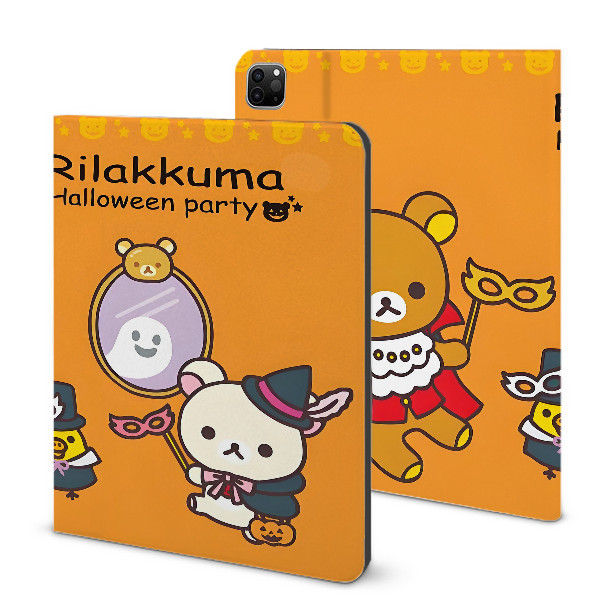 （画像用） リラックマ リラックマ キイロイトリ Rilakkuma Korilakkuma Kiiroitori IPad ケース ブック型 PUレザー TPU 耐衝撃 軽量 薄型 ペン収納なし 全面保護 IPad 各モデル対応